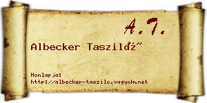 Albecker Tasziló névjegykártya